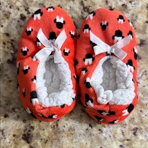 Cute Red Minnie Slippers 2T-3T